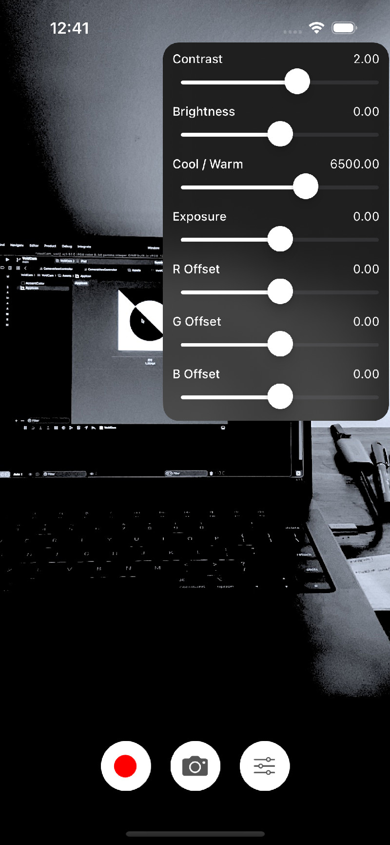 VOID Cam live filter preview